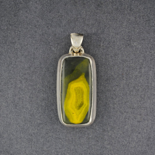 Sterling Silver Eclipse Stone Rectangle Pendant