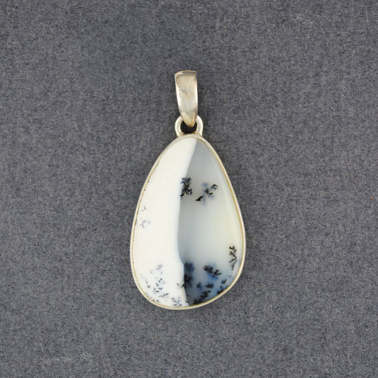 Sterling Silver Dendrite Agate Medium Drop Pendant