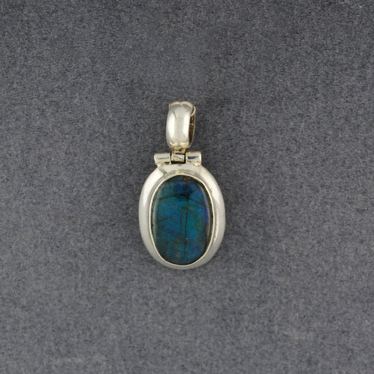 Sterling Silver Labradorite Small Oval Pendant