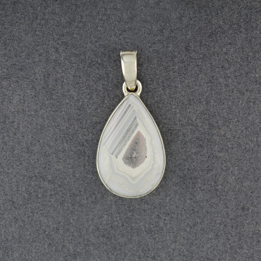 Sterling Silver Agate Small Teardrop Pendant