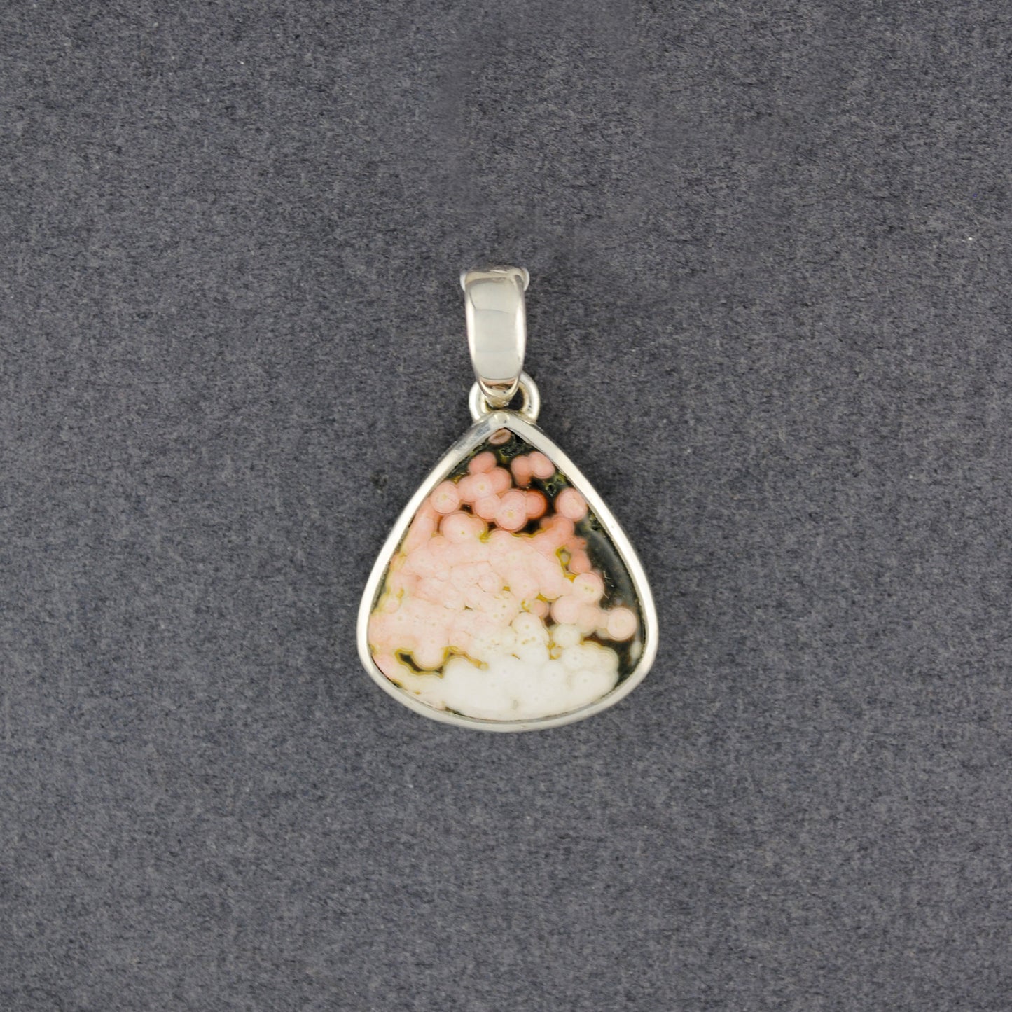 Sterling Silver Ocean Jasper Small Ombre Teardrop Pendant