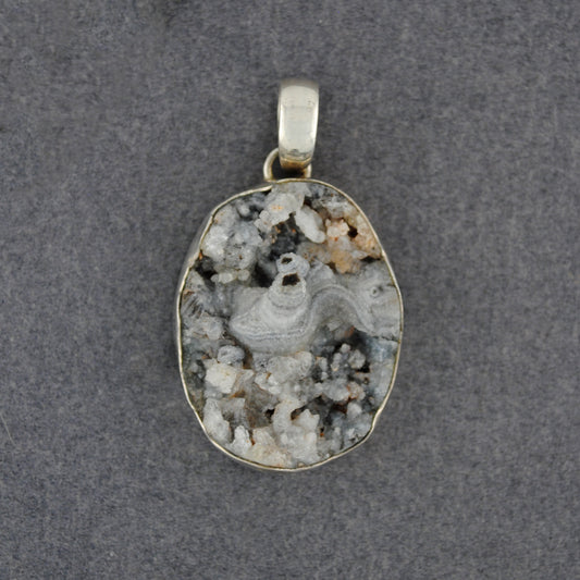 Sterling Silver Oval Desert Druzy Pendant