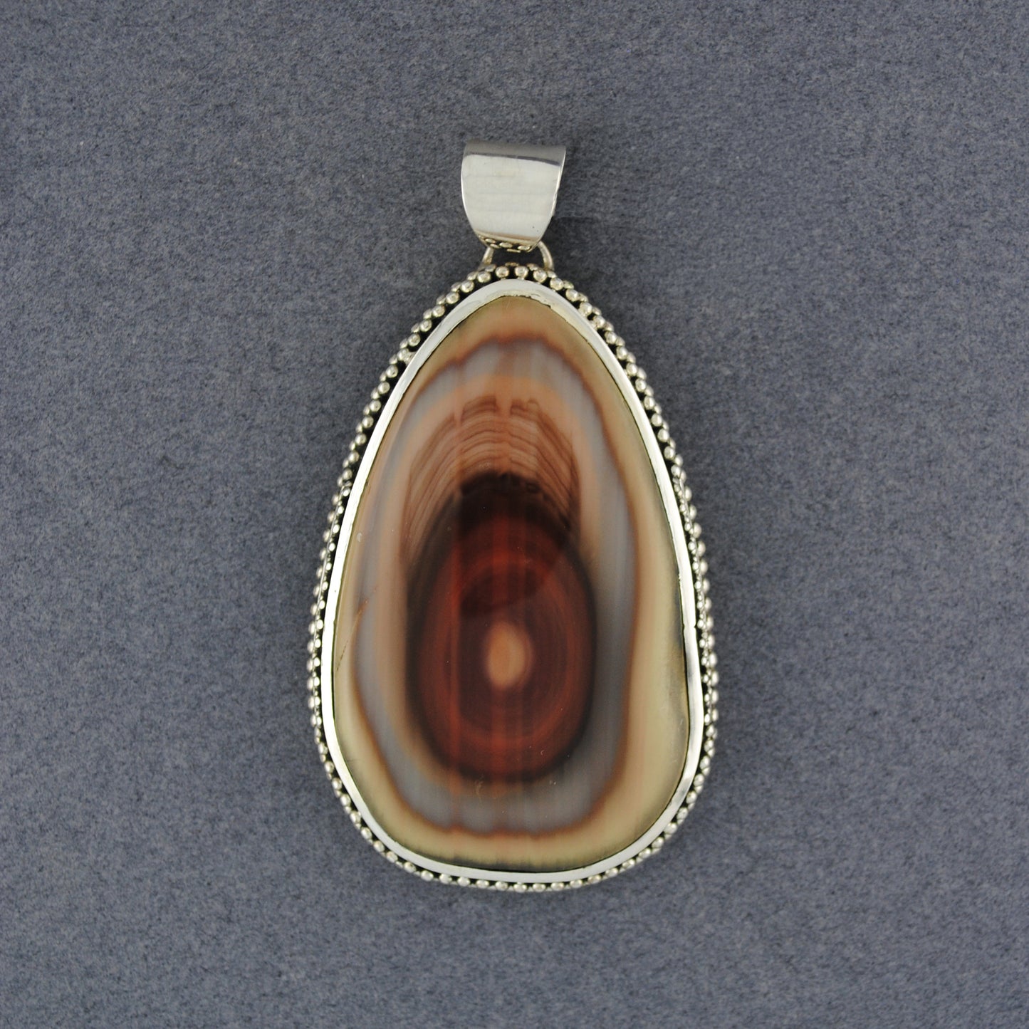 Sterling Silver Imperial Jasper Large Rounded Drop Pendant