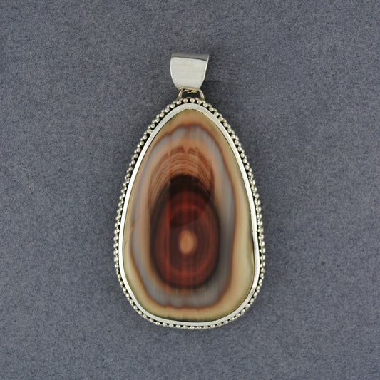 Sterling Silver Imperial Jasper Large Rounded Drop Pendant