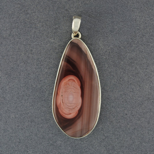 Sterling Silver Imperial Jasper Long Drop Pendant