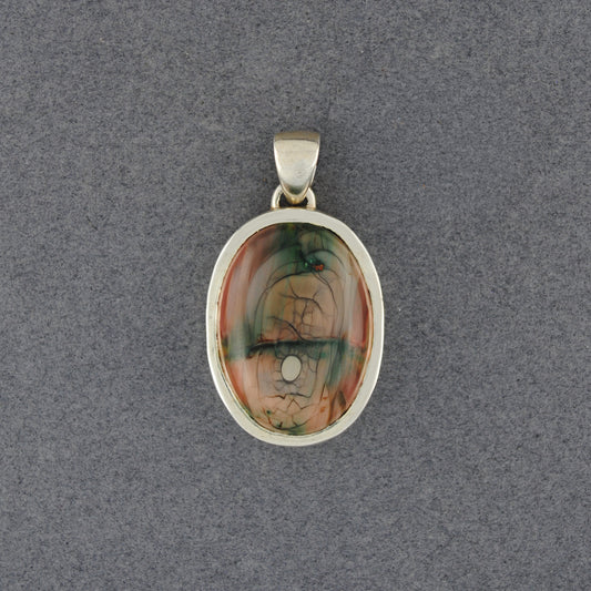 Sterling Silver Imperial Jasper Medium Oval Pendant