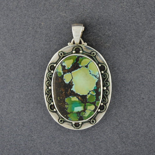 Sterling Silver Turquiose Swirl Frame Pendant