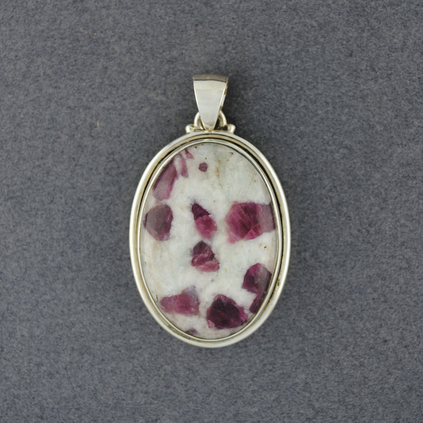 Sterling Silver Tourmaline in Quartz Oval Bezel Pendant