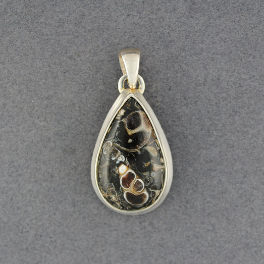 Sterling Silver Turretella Teardrop Pendant