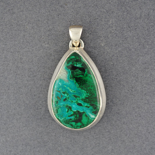 Sterling Silver Azurite Teardrop Pendant