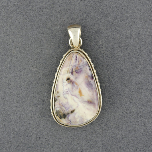 Sterling Silver Tiffany Stone Angled Drop Pendant