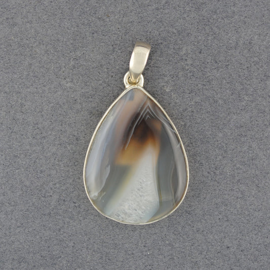 Sterling Silver Agate Medium Teardrop Pendant