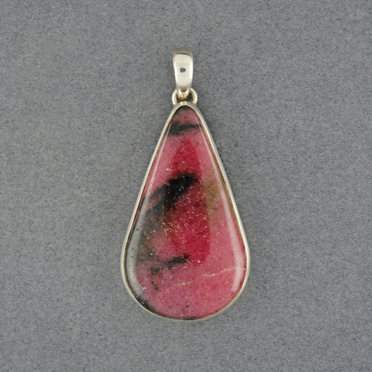 Sterling Silver Rhodonite Teardrop Pendant