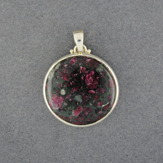Sterling Silver Eudyalite Circle Pendant