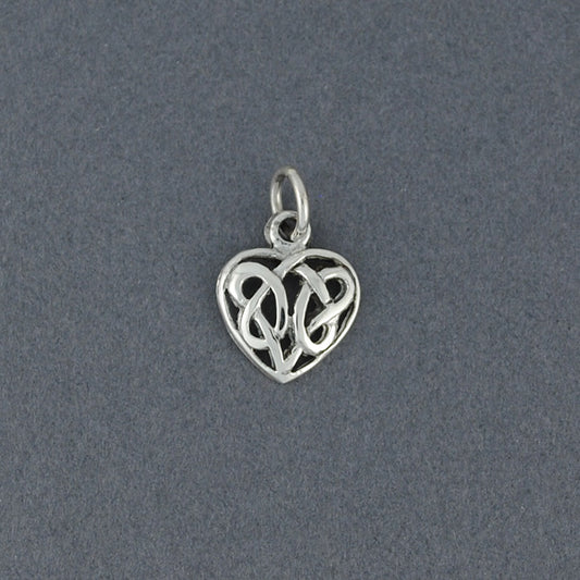 Sterling Silver Celtic Heart Charm Pendant