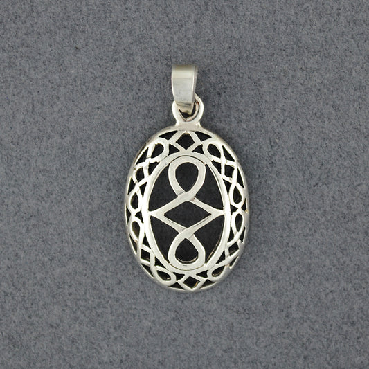 Sterling Silver Celtic Woven Oval Pendant