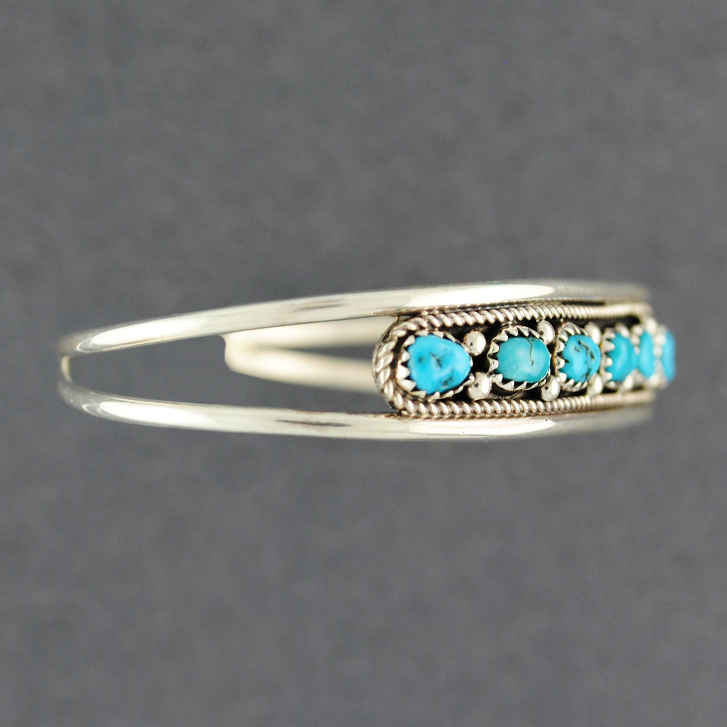 Sterling Silver 8 Stone Turquoise Cuff Bracelet