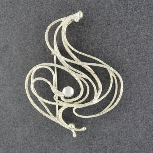 Sterling Silver Abstract Pin