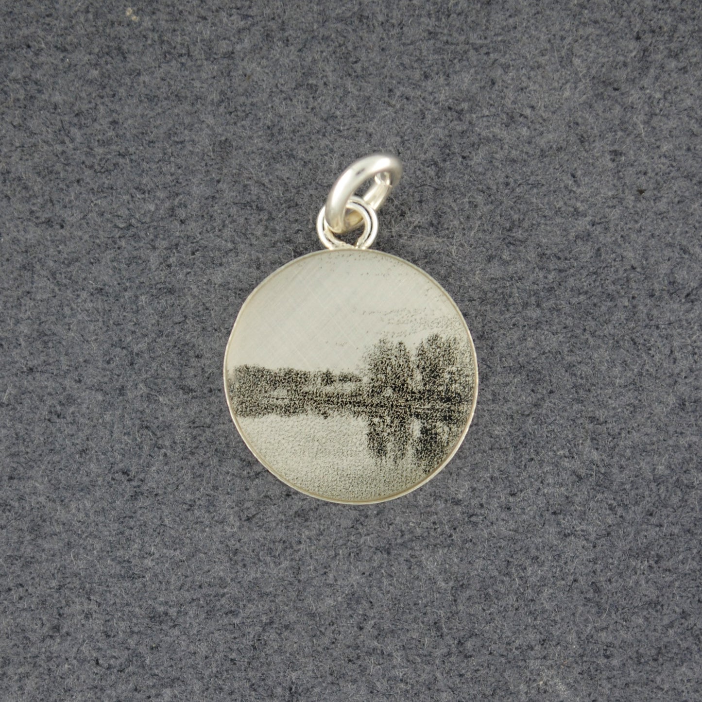 Sterling Silver Autumn River Picture Pendant