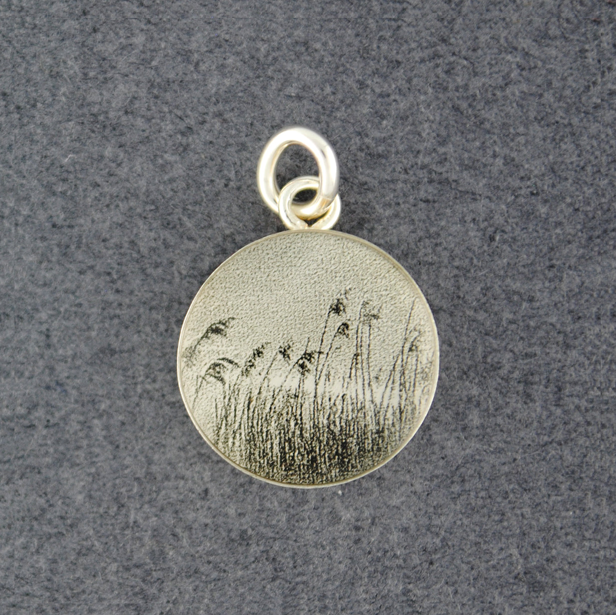 Sterling Silver Beach Grass Picture Pendant