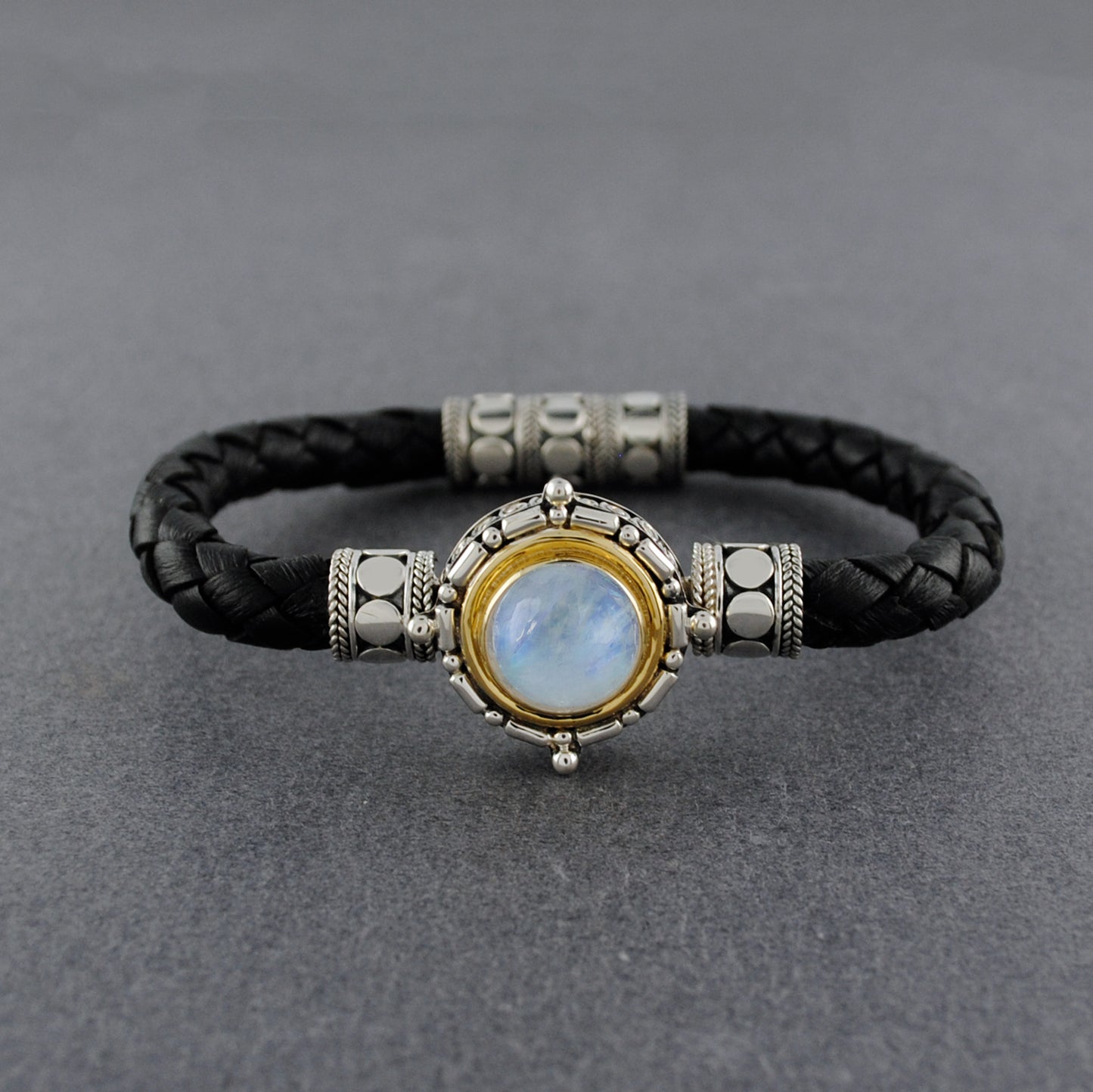 Cassandra Moonstone Leather Bracelet