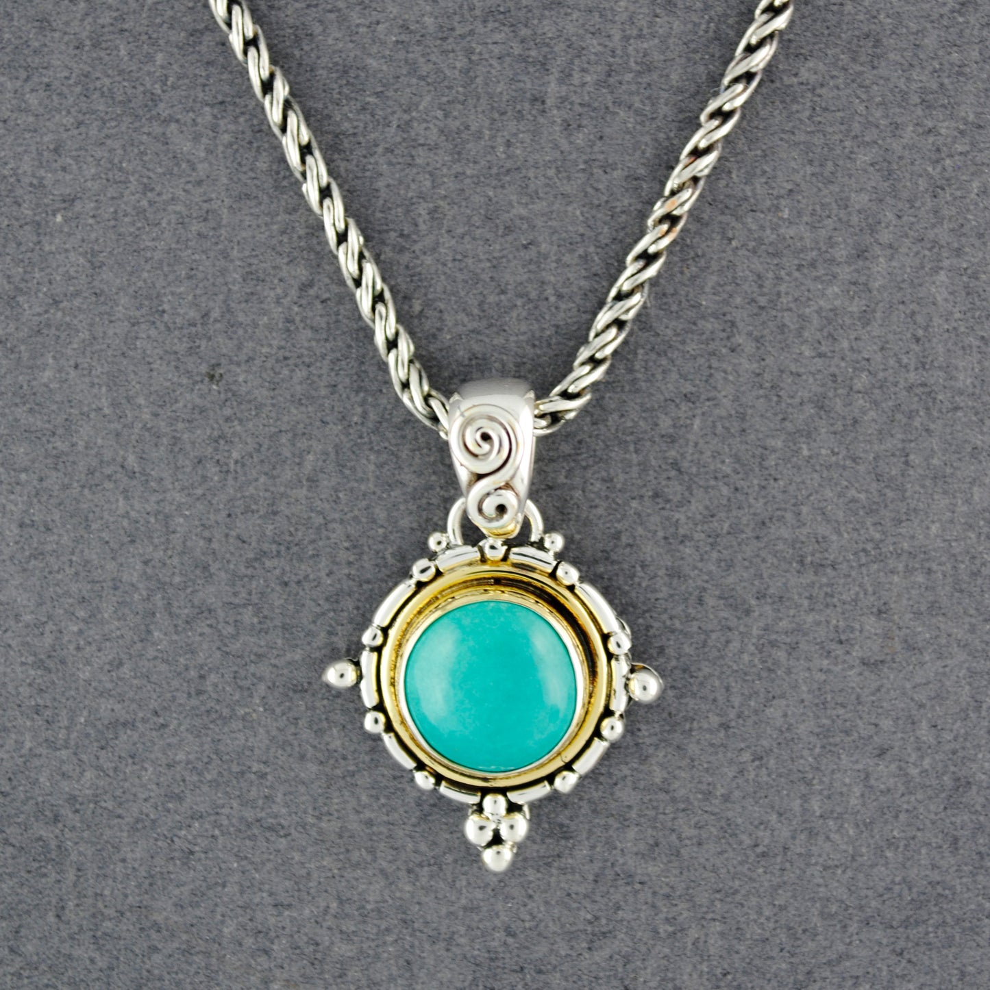 Cassandra Turquoise Mixed Metals Necklace