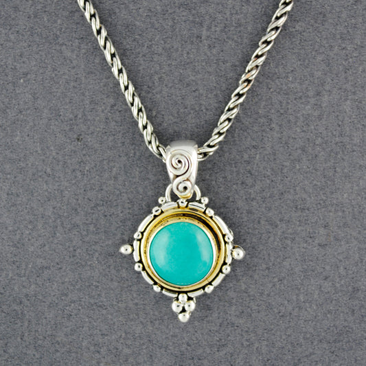 Cassandra Turquoise Mixed Metals Necklace