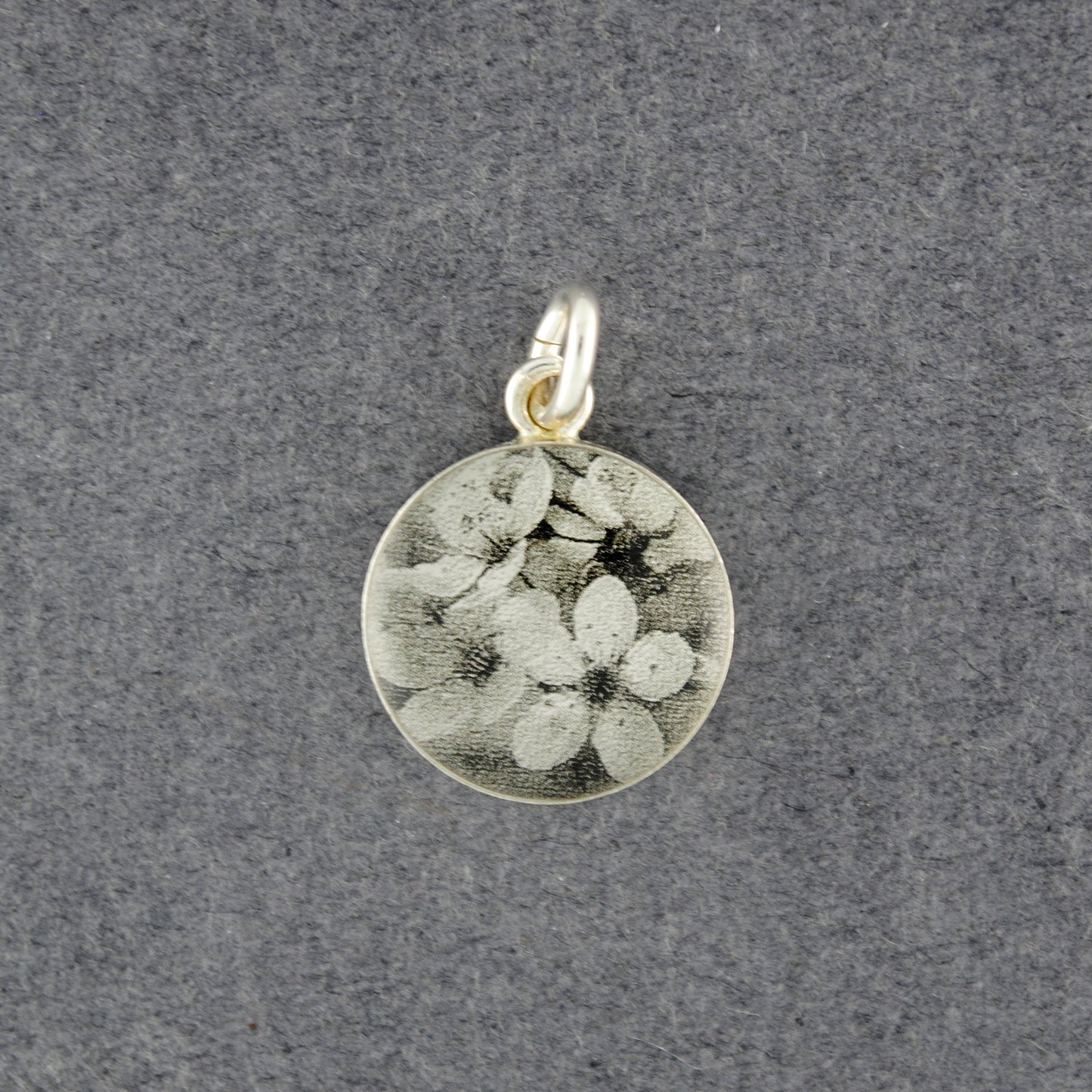 Sterling Silver Cherry Blossoms Picture Pendant