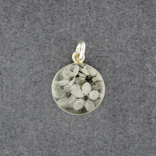 Sterling Silver Cherry Blossoms Picture Pendant