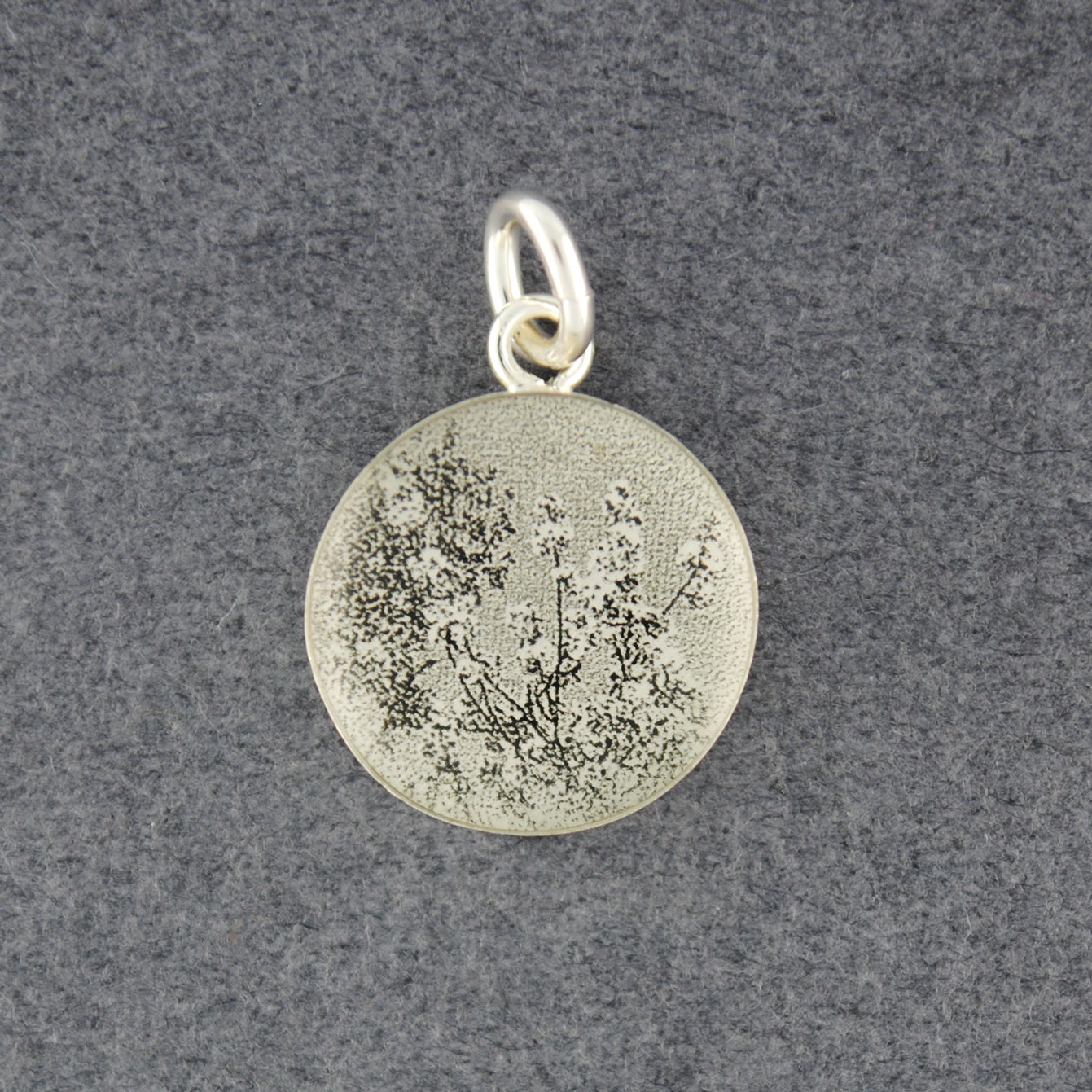 Sterling Silver Cherry Blossoms Picture Pendant