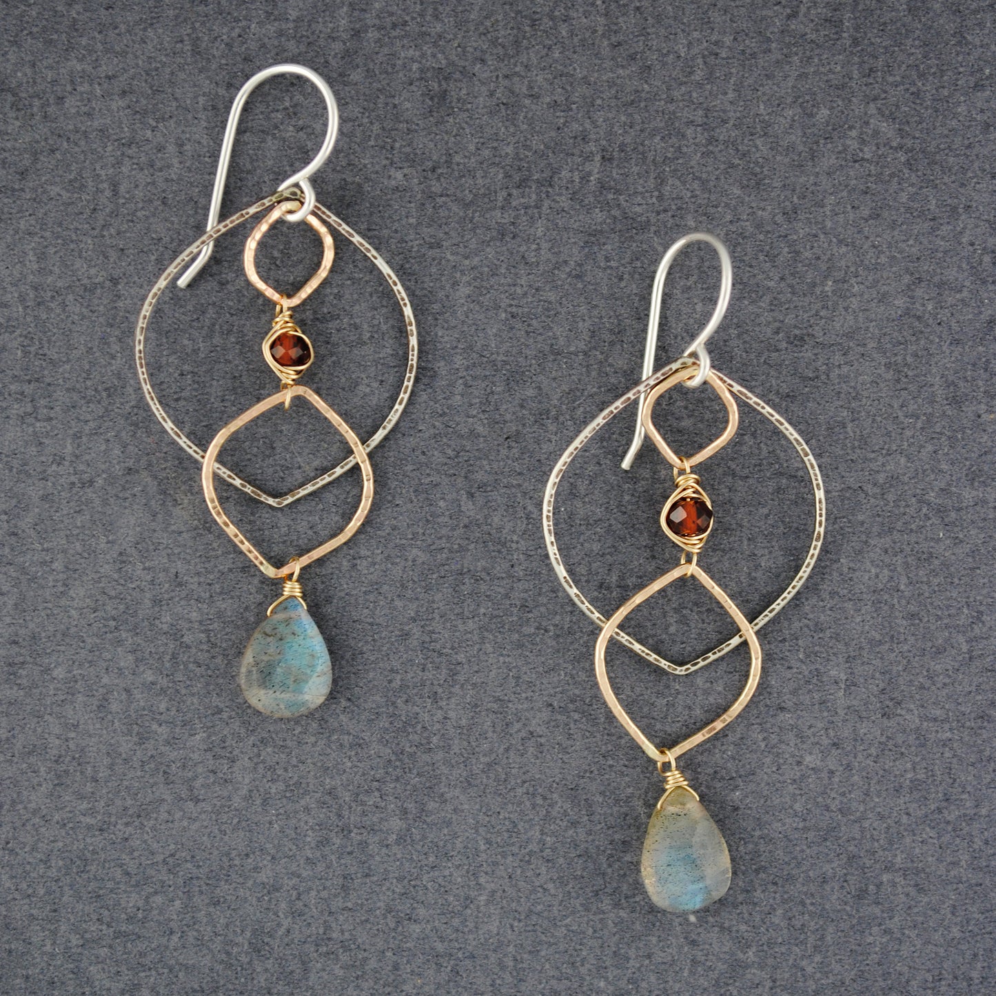 Layered Labradorite Earrings
