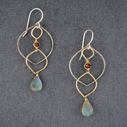 Layered Labradorite Earrings