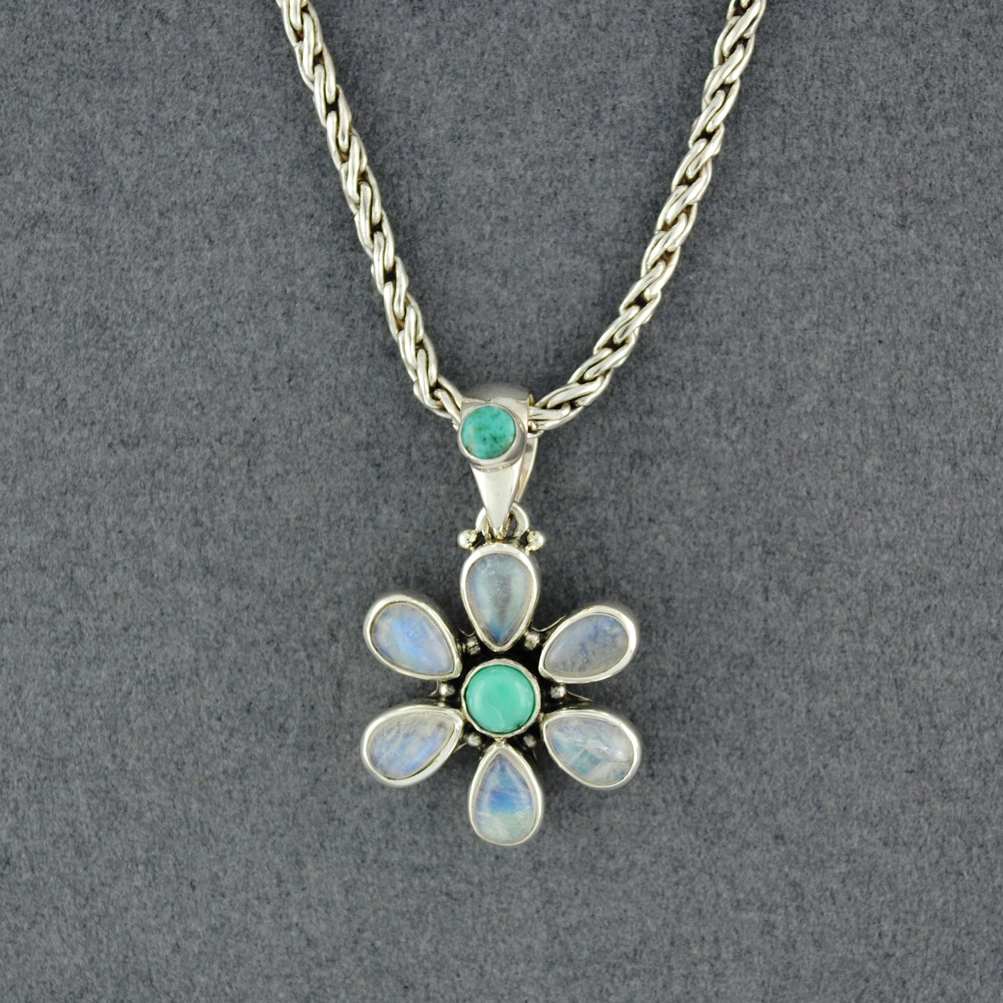 Flower Power Turquoise & Moonstone Necklace