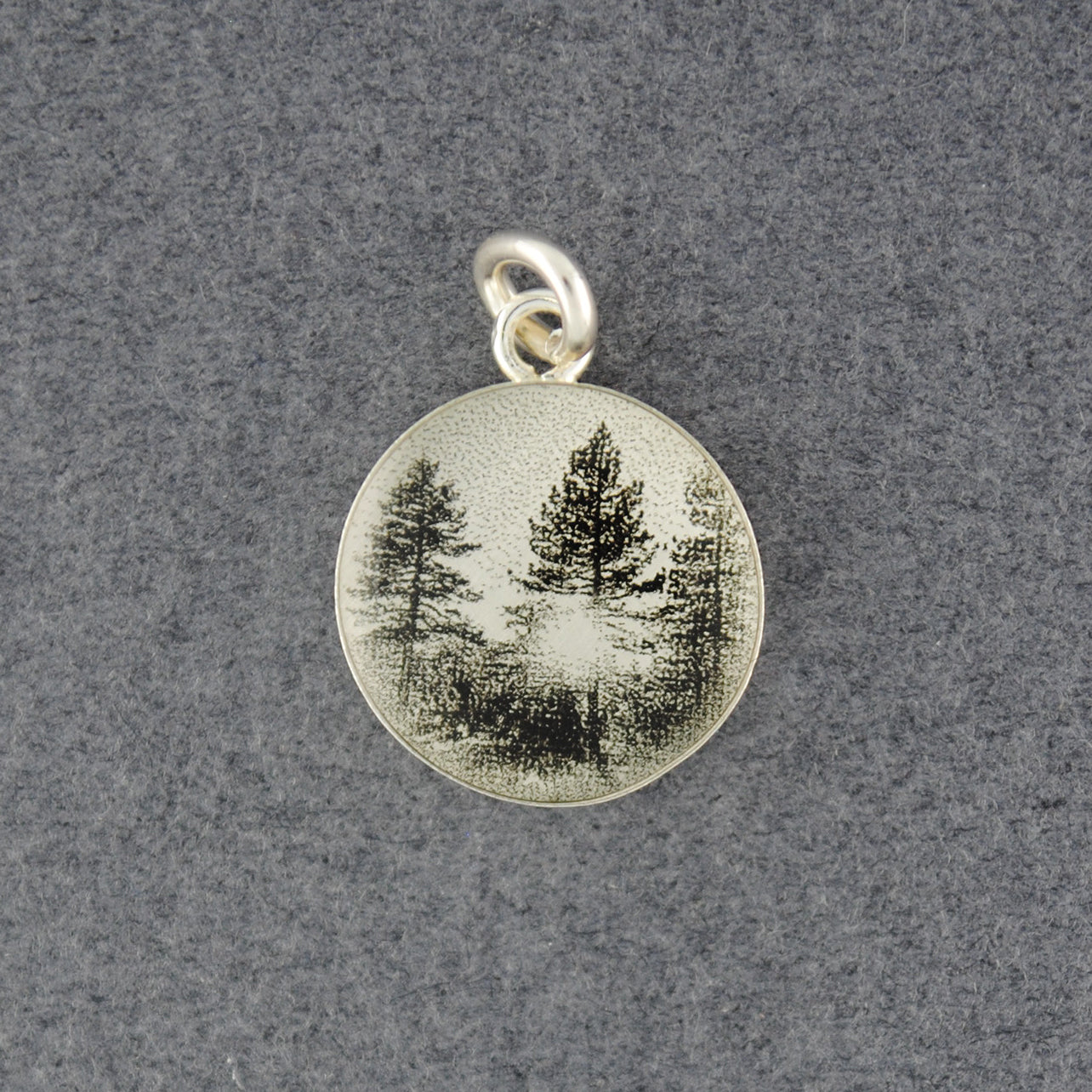 Sterling Silver Forest Light Picture Pendant