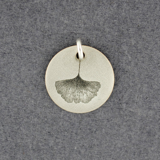 Sterling Silver Ginkgo Flat Picture Pendant