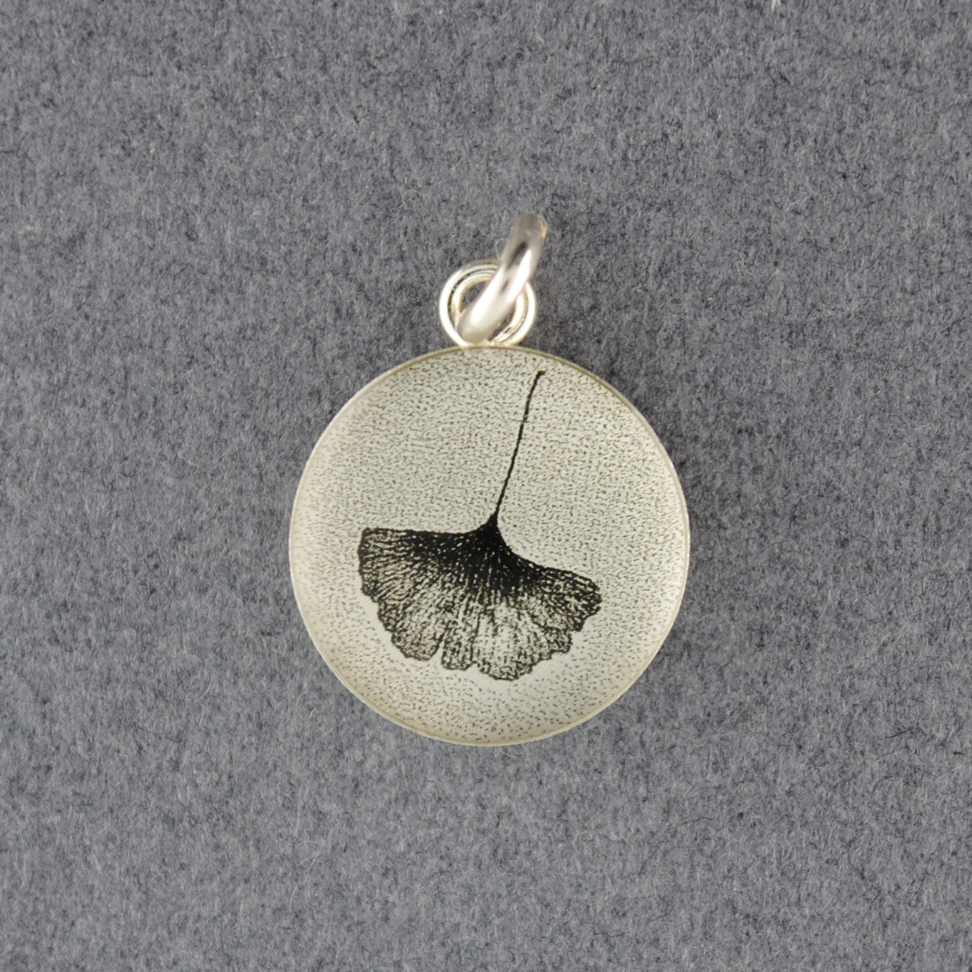 Sterling Silver Ginkgo Picture Pendant
