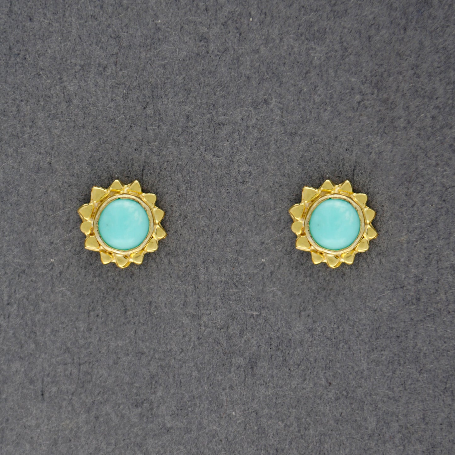 Sunshine Gold Turquoise Stud Earrings