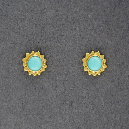 Sunshine Gold Turquoise Stud Earrings
