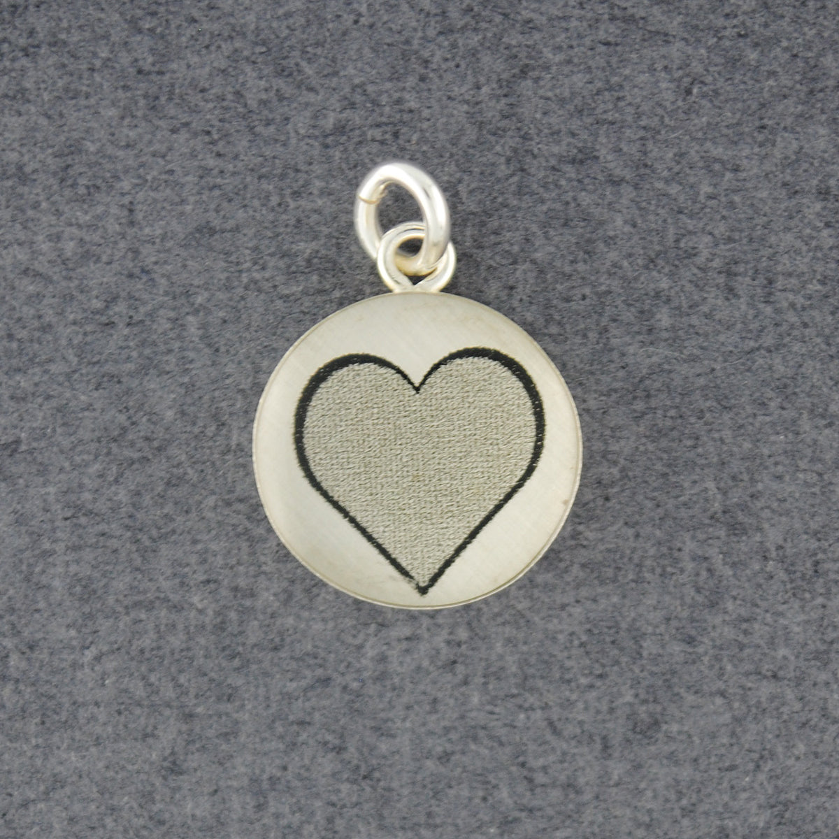 Sterling Silver Heart Graphic Picture Pendant