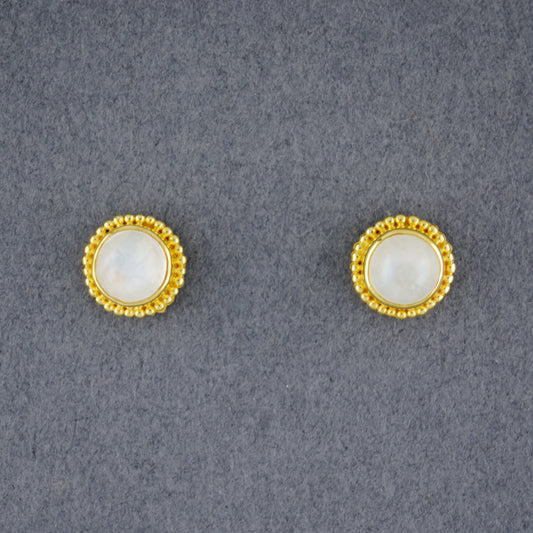 Jupiter Gold Moonstone Stud Earrings