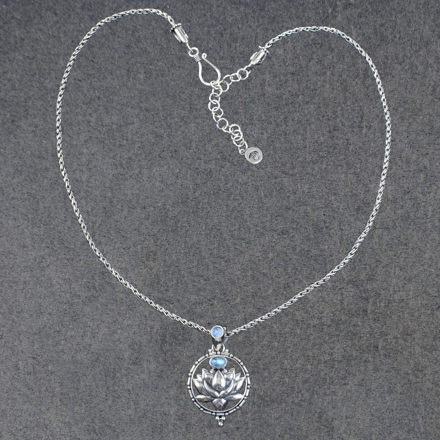 Lotus Flower Moonstone Necklace