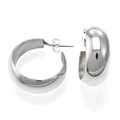 Sterling Silver Thick Rounded Hoop