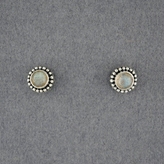 Moon Labradorite Stud Earrings