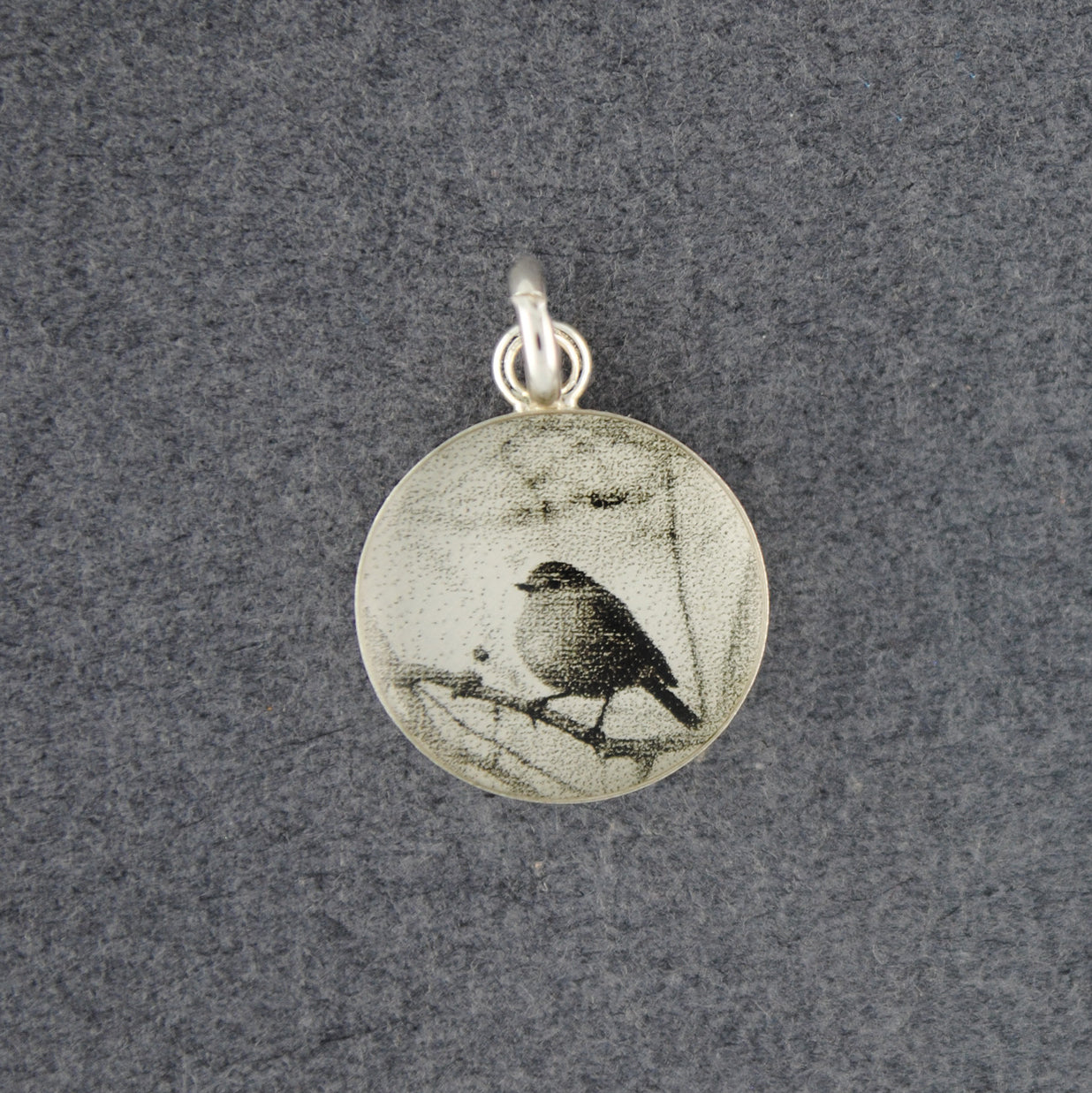 Sterling Silver Morning Bird Picture Pendant