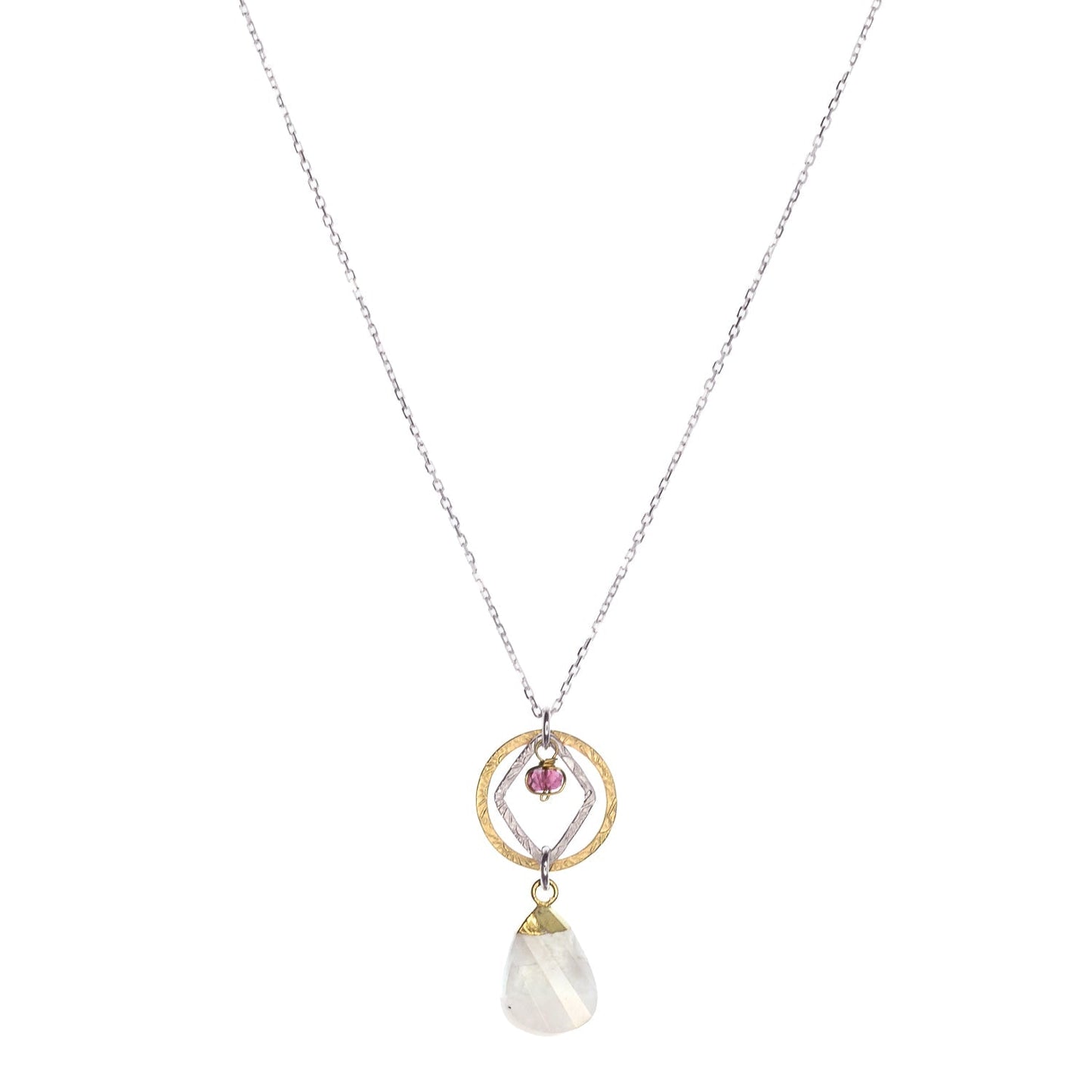 Moonstone Petal Necklace