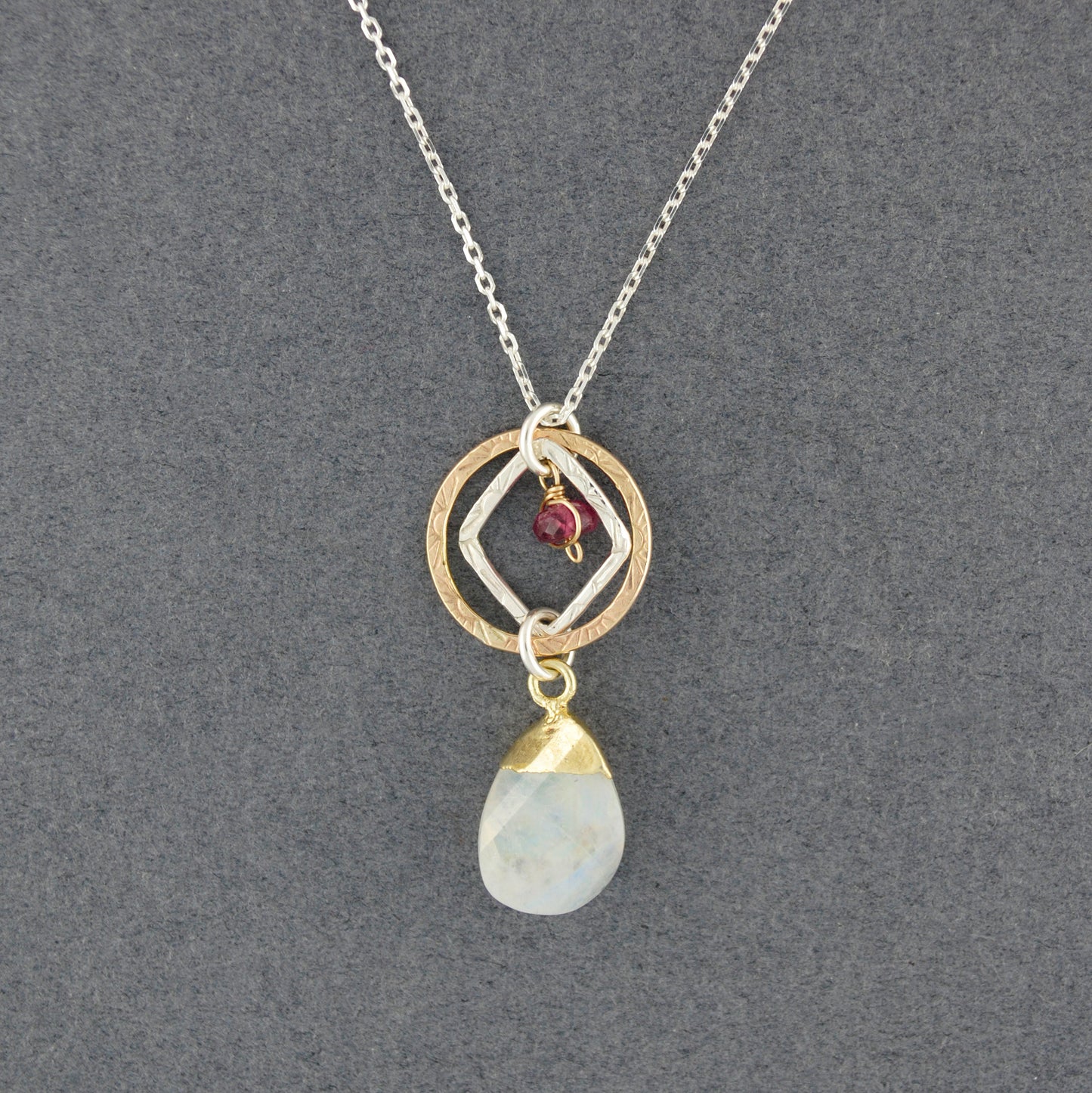 Moonstone Petal Necklace