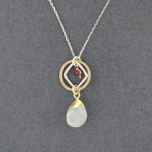 Moonstone Petal Necklace