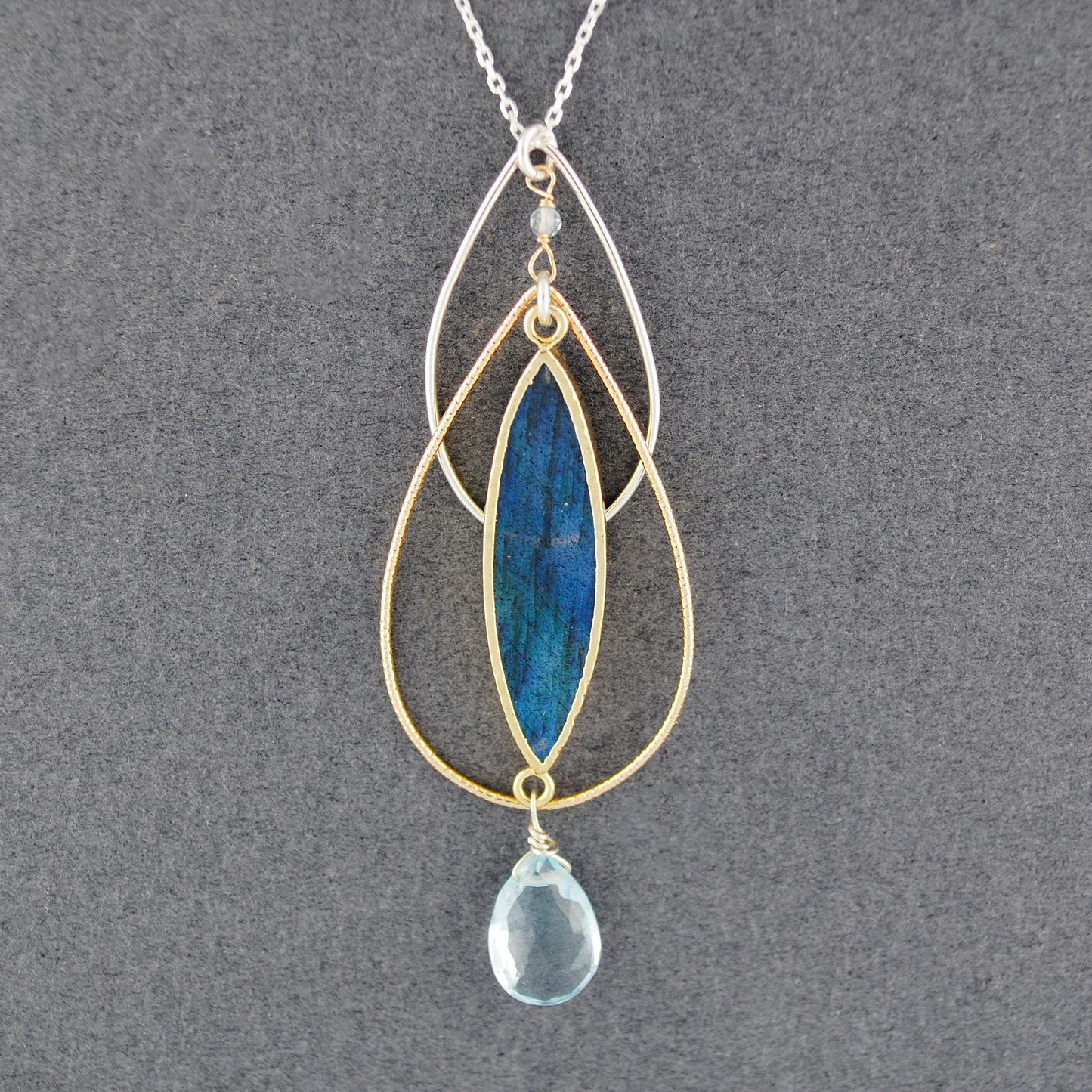 Labradorite Water Lily Necklace