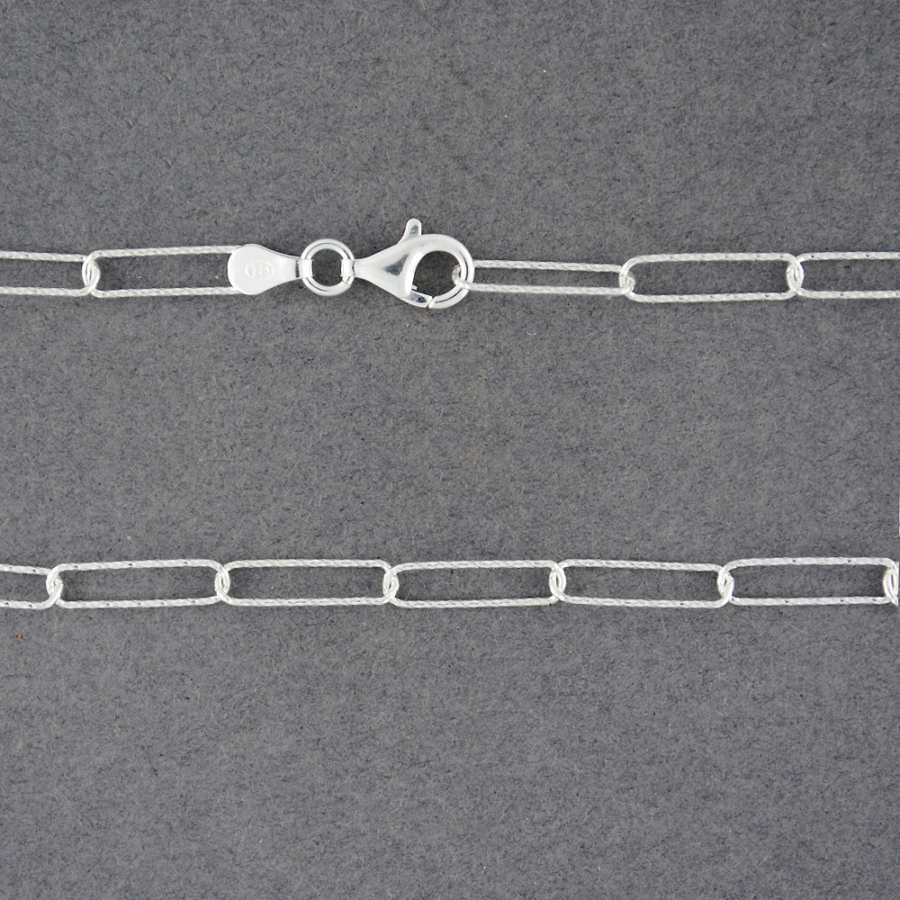 Sterling Silver Paper Clip Anklet
