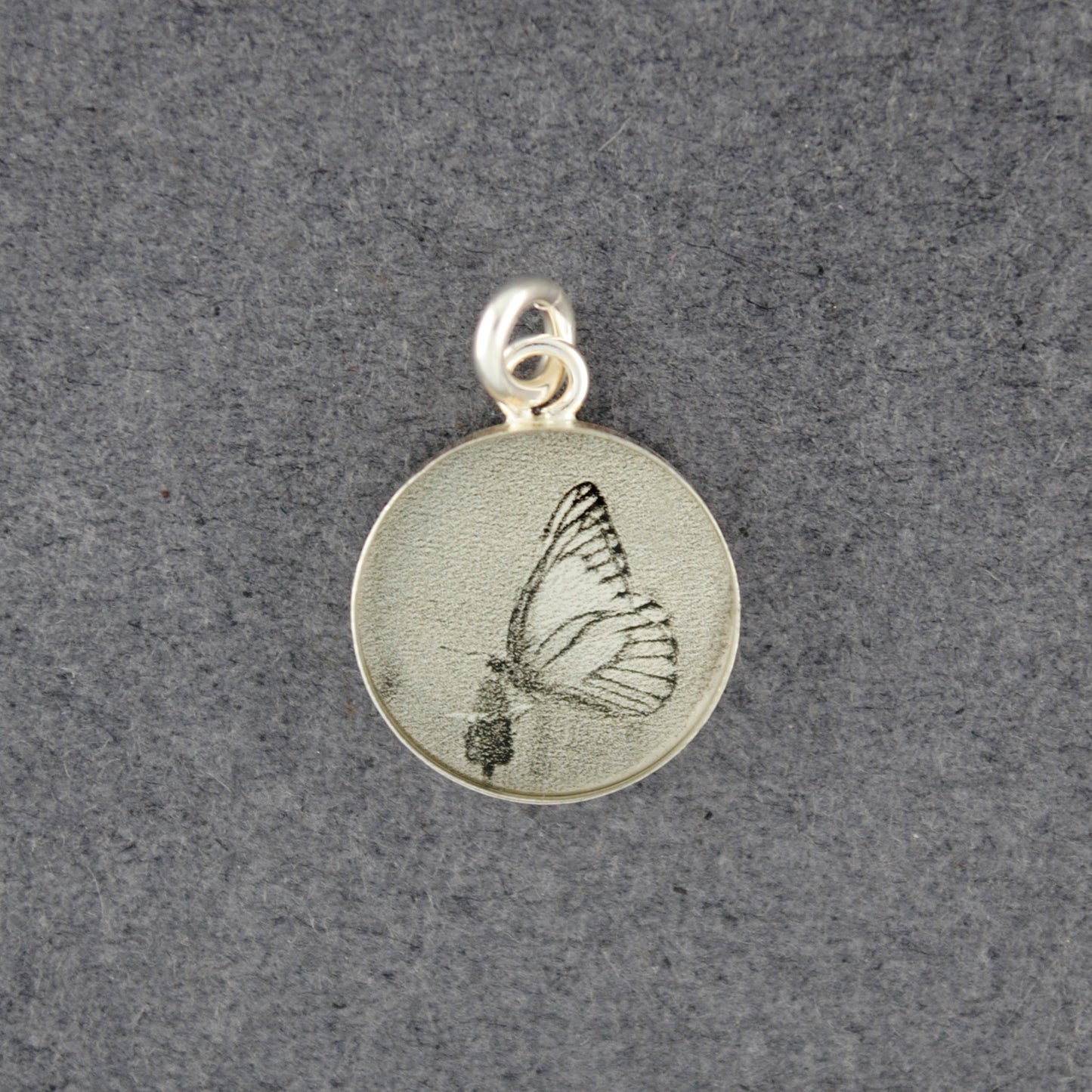 Sterling Silver Resting Butterfly Picture Pendant
